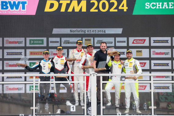 Das Podium im Sonntagsrennen auf dem Norisring