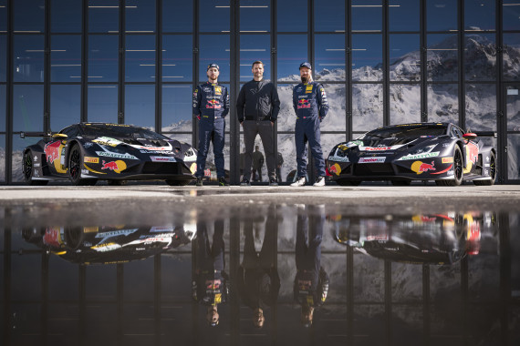 Mirko Bortolotti, Abt Motorsportdirektor Martin Tomczyk und Nicki Thiim